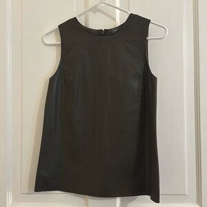 Vince Leather Longline Tank Top